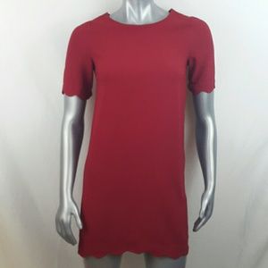 Monteau LA Small Dress Red A Line Wavey Hem